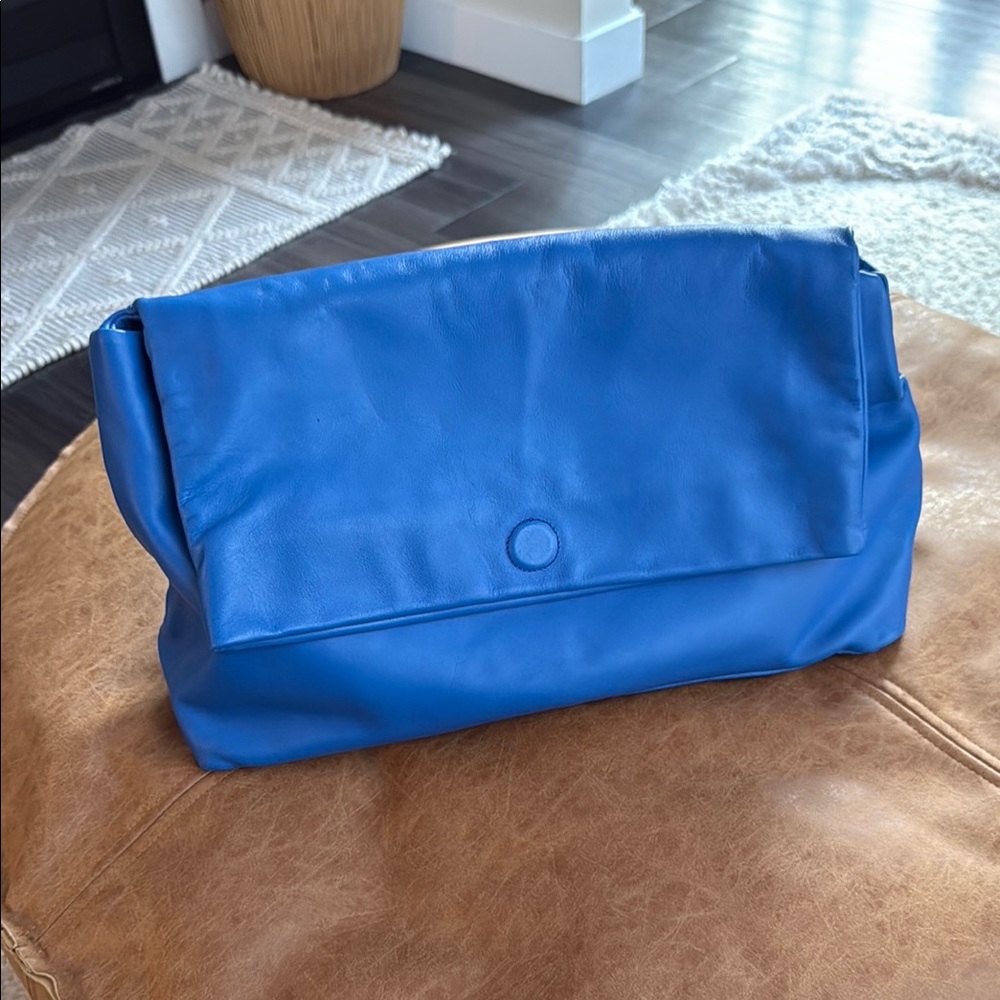 Blue Leather Zara Clutch
